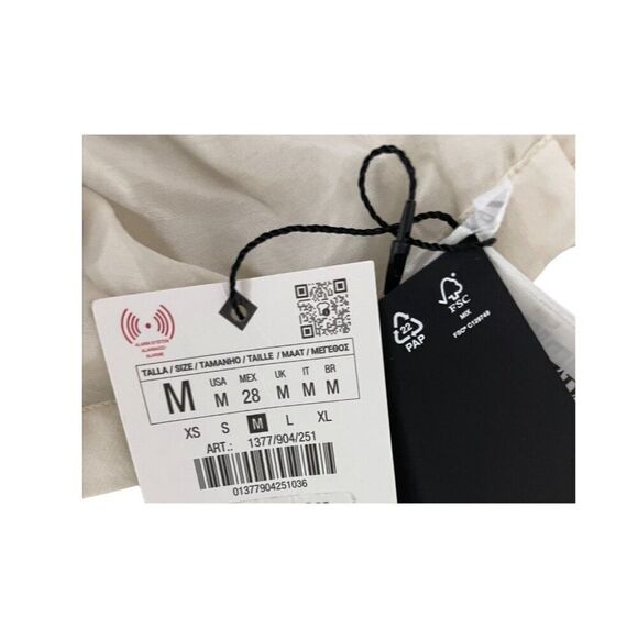 Zara Womens Lace Midi Skirt M Oyster White Mid Rise Viscose Floral 1377/904 NWT - Picture 10 of 16